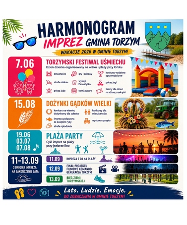 Harmonogram imprez w gminie Torzym - lato 2026