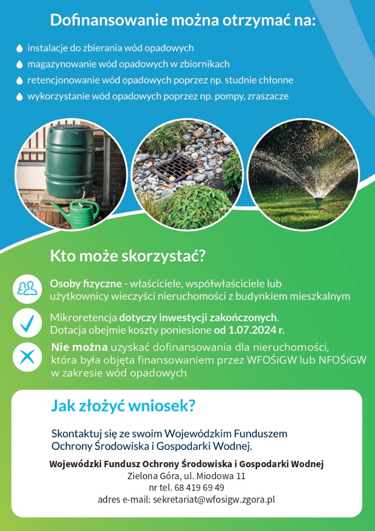 Zatrzymaj deszcz w&nbsp;swoim ogrodzie plakat