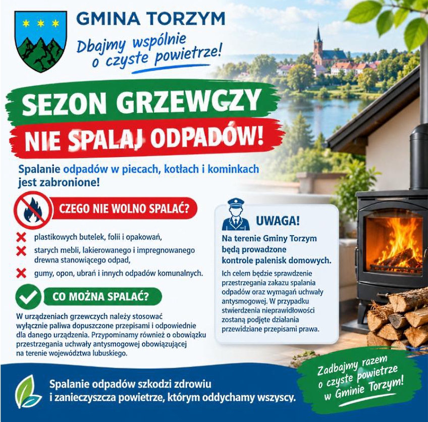 Zaczyna się sezon grzewczy - nie spalaj odpad&oacute;w - plakat