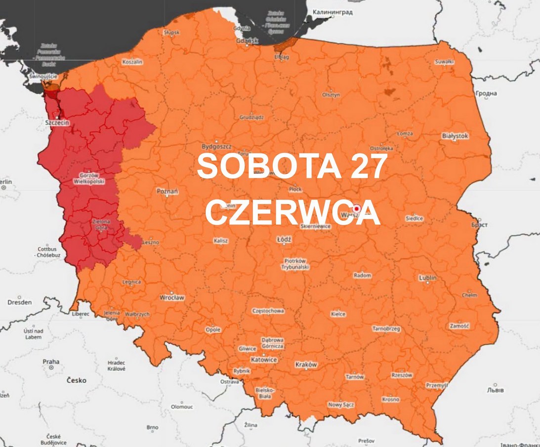 Zagrożenie upałem = sobota