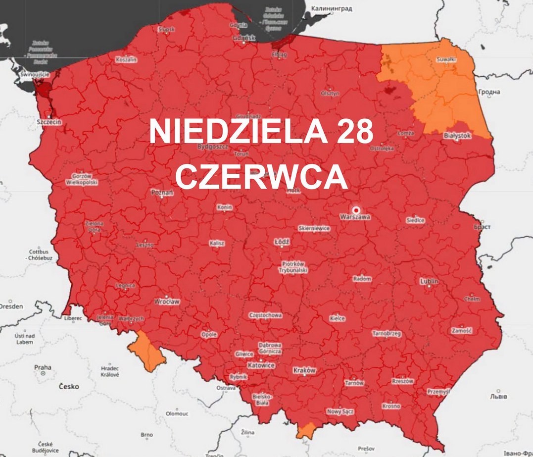 Zagrożenie upałem - niedziela