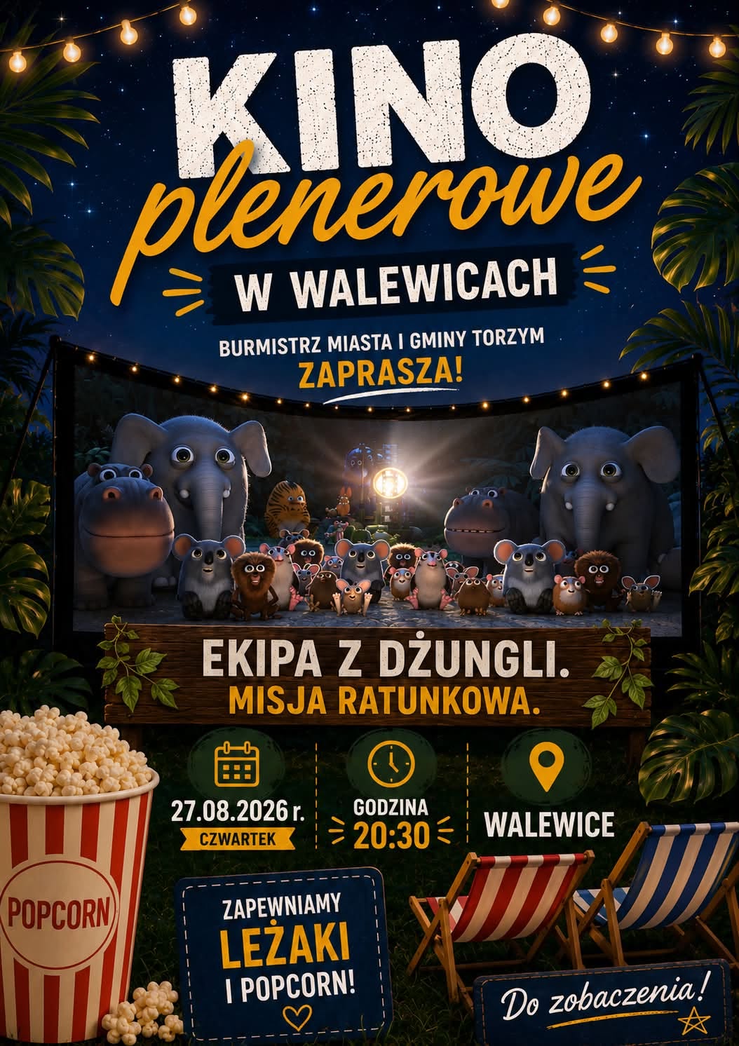 Kino plenerowe Walewice 27 sierpnia godzina 20_30