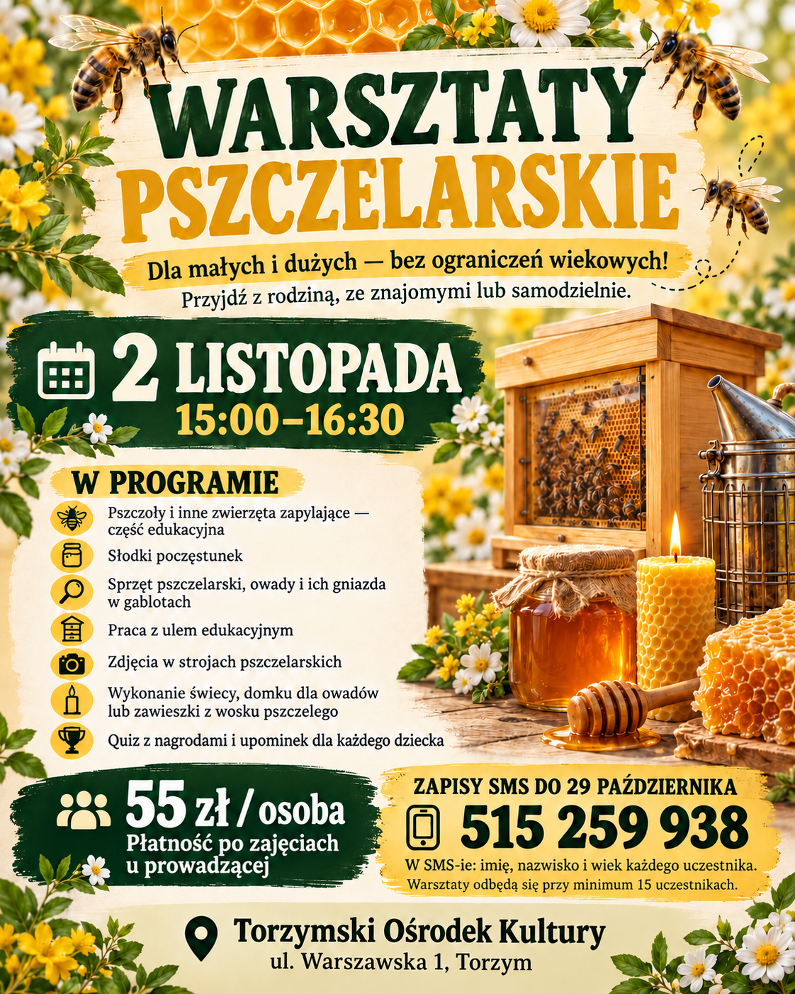 Warsztaty pszczelarskie w&nbsp;Torzymiu 2 listopada