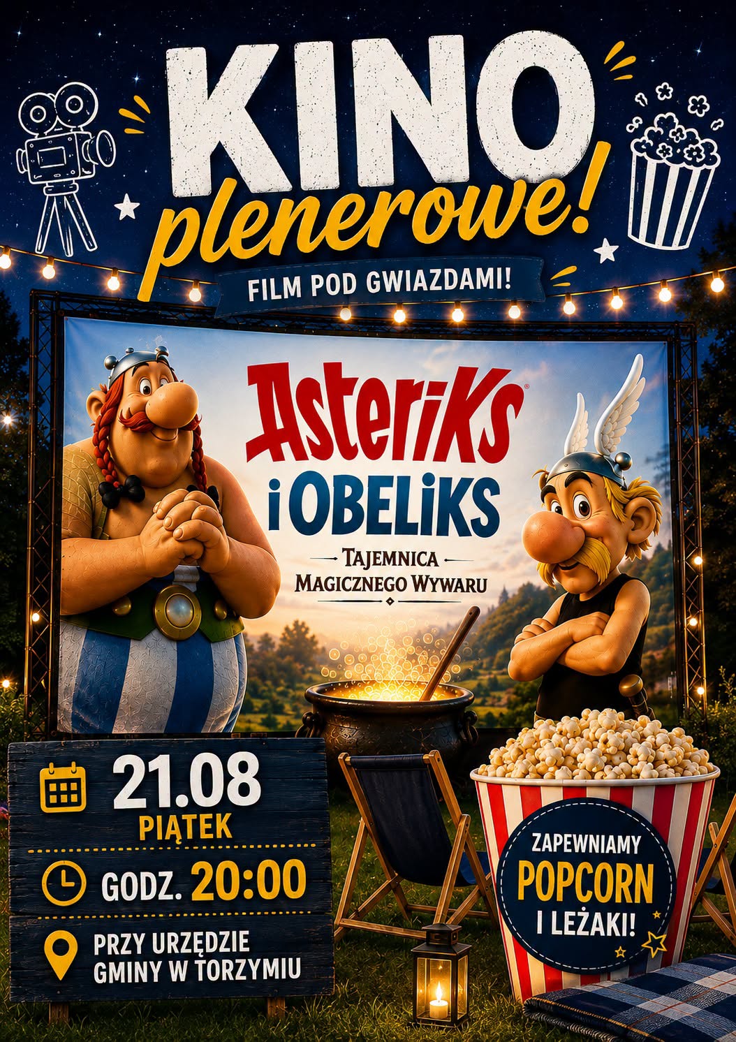 kino plenerowe Torzym 21-08 godz 20
