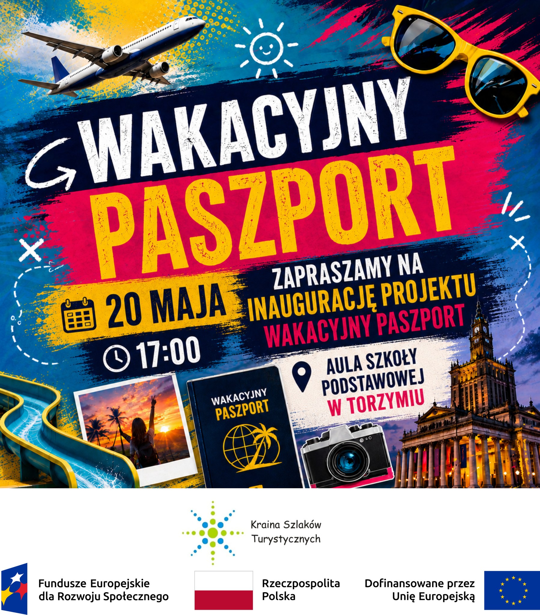 Plakat projektu TOK dla dzieci - Wakacyjny paszport